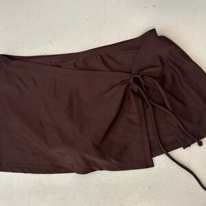 Y2k Brown Swim Skirt